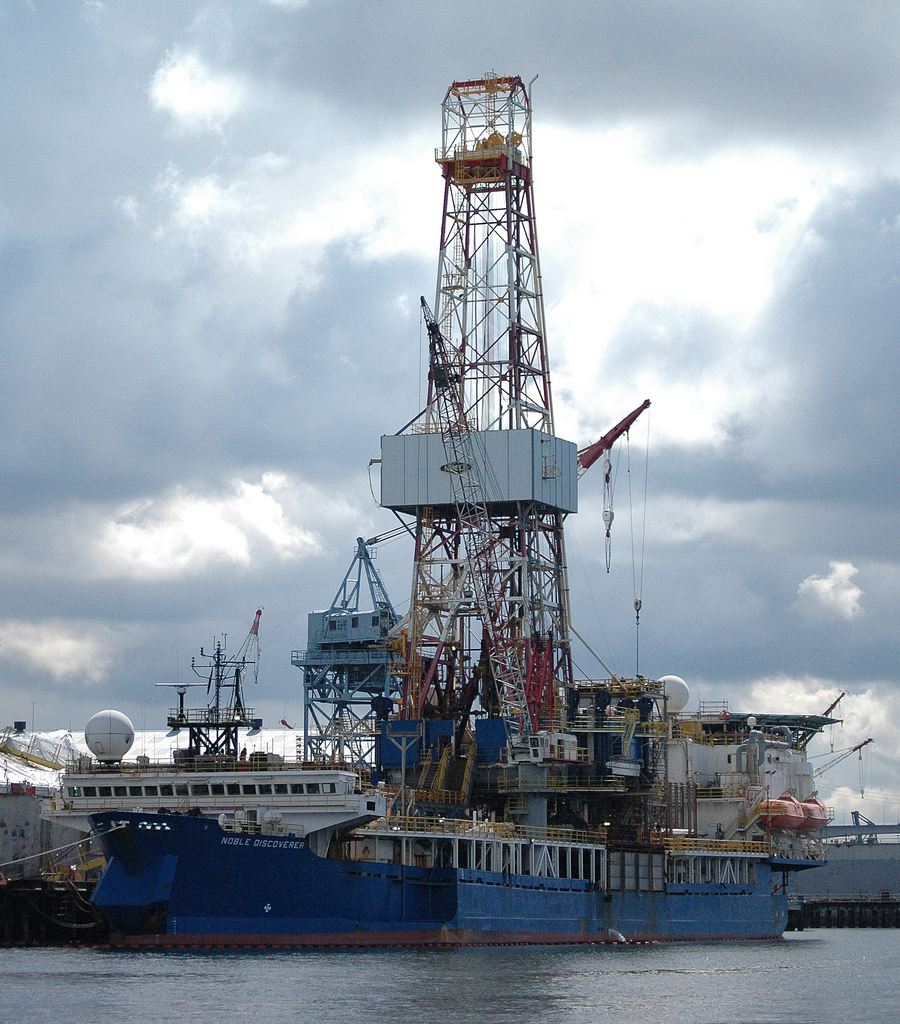 The oil drilling ship Noble Discoverer, seen April 5, 2012 in the Port of Seattle before its trip to Alaska for the summer Arctic drilling season.