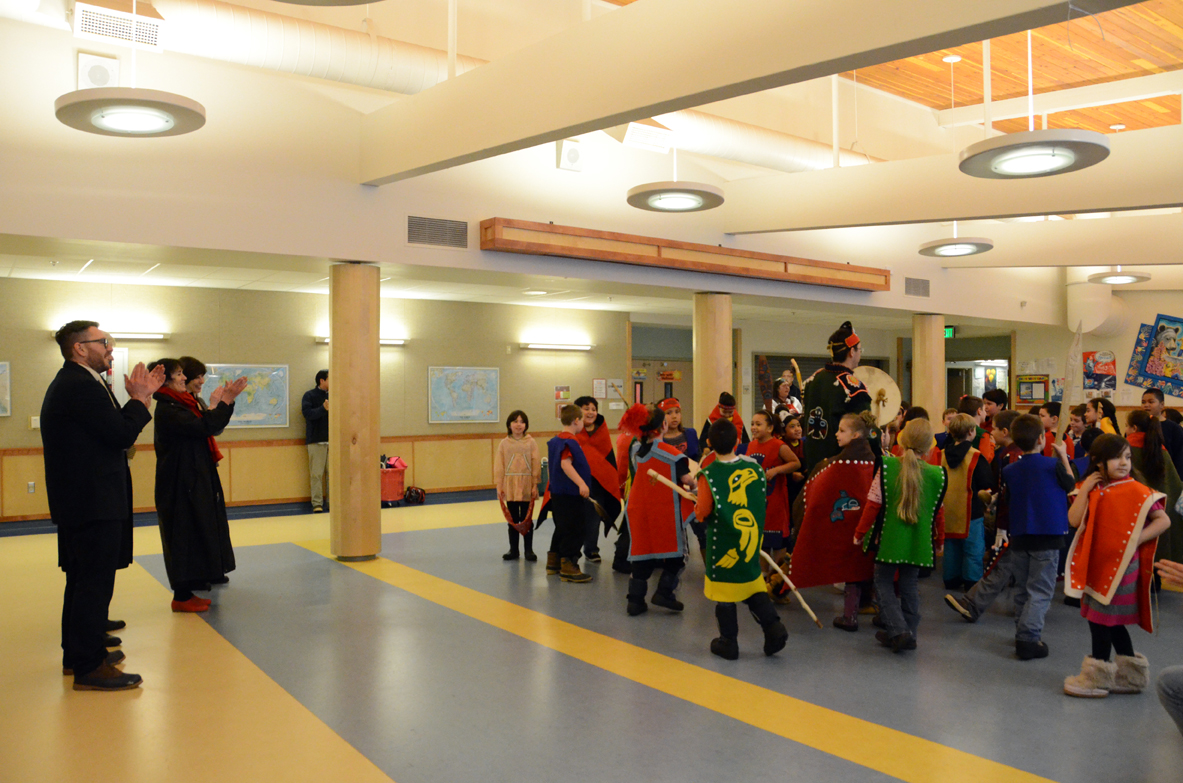 Students also got the chance to show off their dancing and regalia. Students also got the chance to show off their dancing and regalia.
