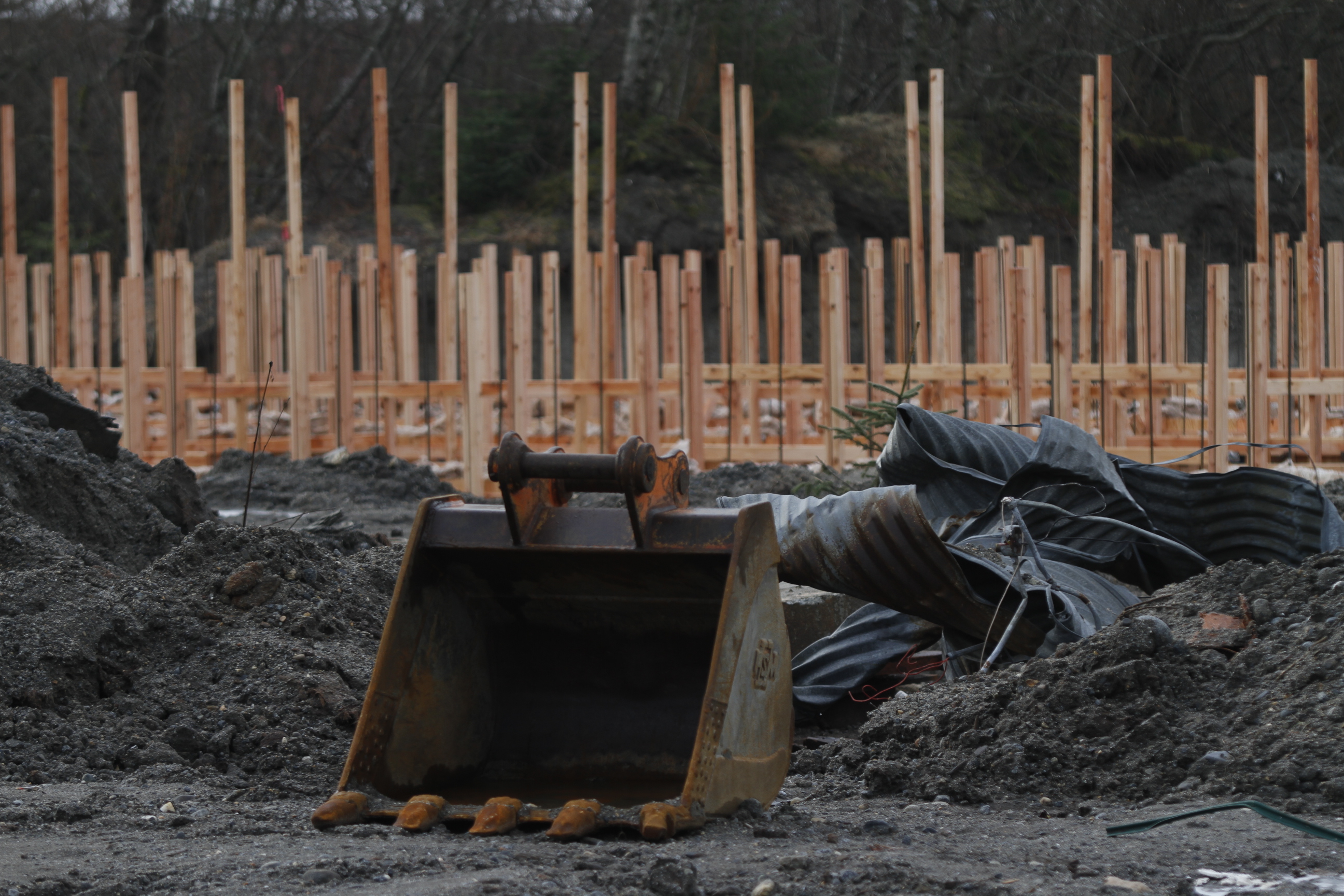 Construction for the indoor gun range has begun at 1720 Crest St. near the Juneau International Airport. (Photo by Annie Bartholomew/KTOO) Construction for the indoor gun range has begun at 1720 Crest St. near the Juneau International Airport.