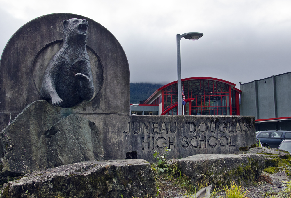 Juneau Douglas High School sign