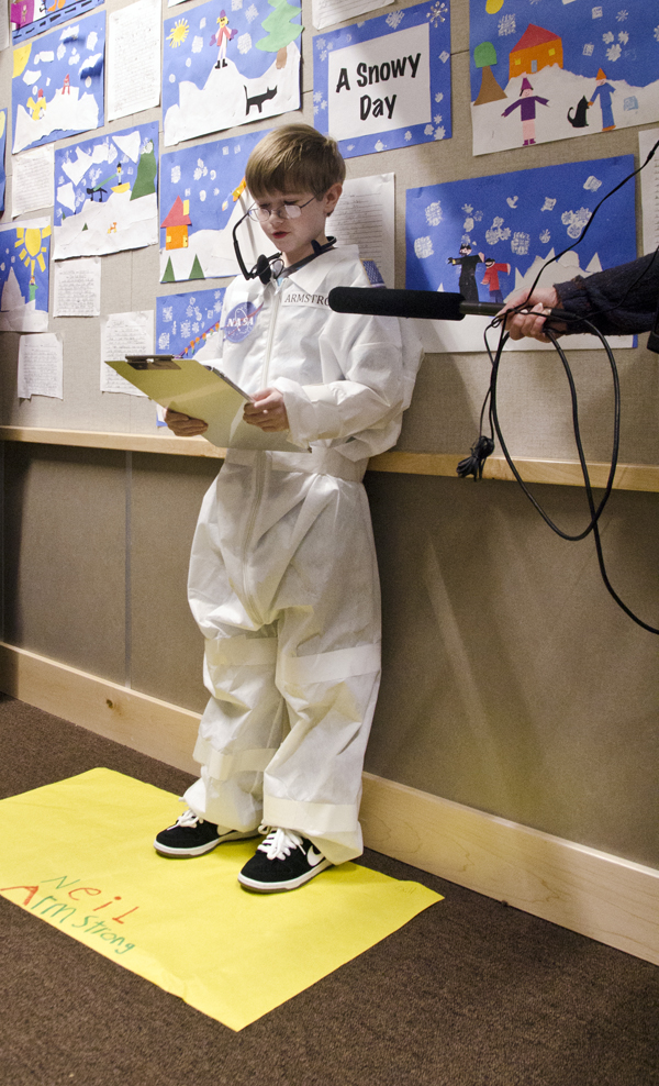 wax-museum_neil-armstrong Ryan Marx has always wondered what it's like on the moon. At age 11, playing Neil Armstrong has been as close as he's gotten to finding out. (Photo by Heather Bryant/KTOO)
