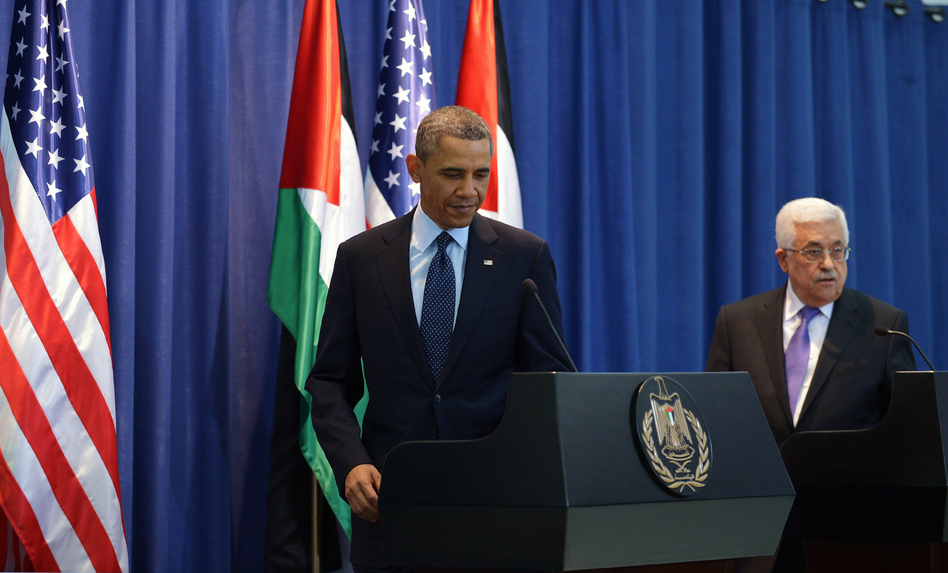 President Barack Obama President Barack Obama arives for a joint press conference with Palestinian president Mahmoud Abbas at the Muqataa, the Palestinian Authority headquarters, in the West Bank city of Ramallah. Mandel Ngan /AFP/Getty Images