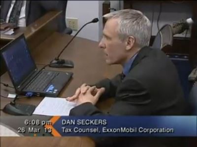 Dan Seckers, tax consultant for Exxon Mobile, testifies before the House Resources Committee on Tuesday. Dan Seckers, tax consultant for Exxon Mobile, testifies before the House Resources Committee on Tuesday.