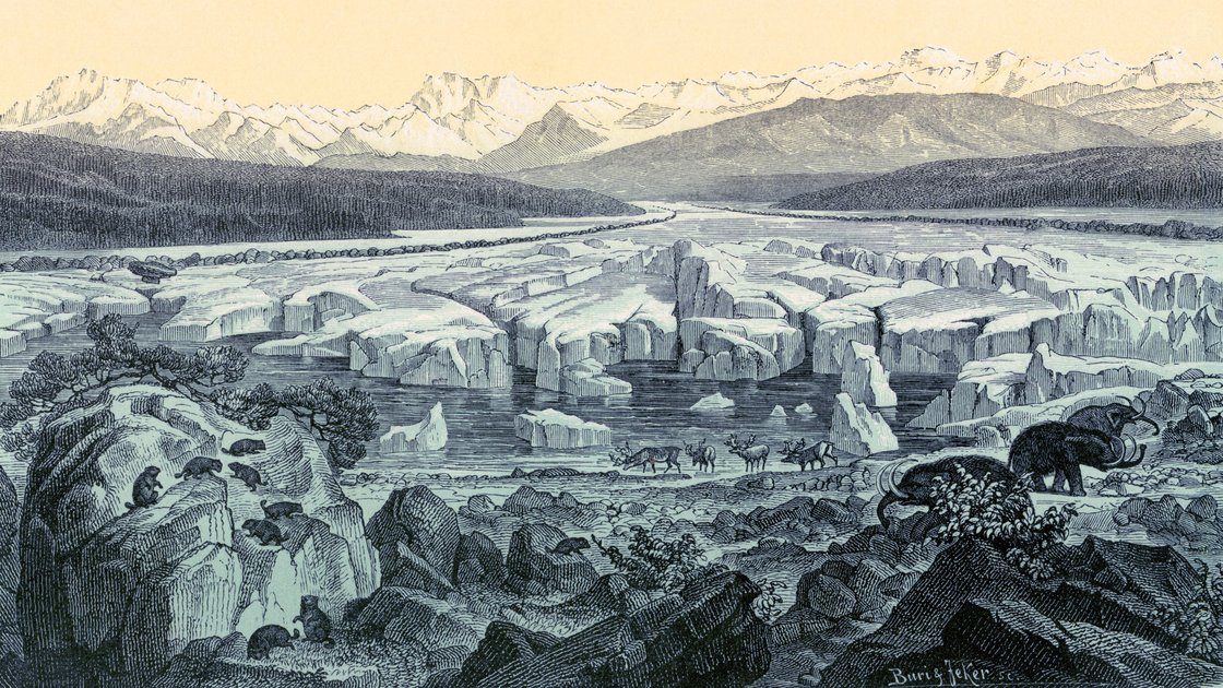 ice-age-science-source Scientists say they have put together a record of global temperatures dating back to the end of the last ice age, about 11,000 years ago. This historical artwork of the last ice age was made by Swiss geologist and naturalist Oswald Heer. Oswald Heer/Science Source