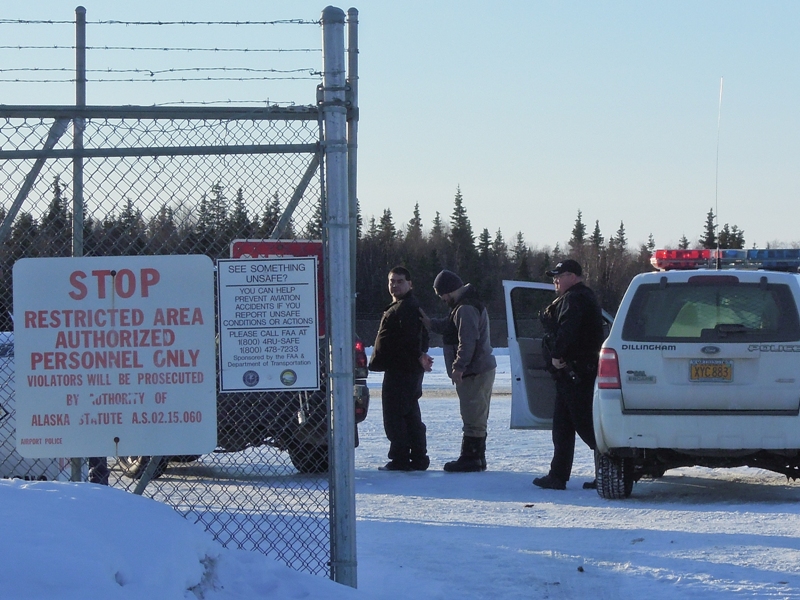 Leroy B. Dick, Jr., 42, in custody at the Dillingham airport. Dick is facing first degree murder charges for the killing of Manokotak VPSO Thomas Madole. Credit Jason Sear, KDLG Leroy B. Dick, Jr., 42, in custody at the Dillingham airport. Dick is facing first degree murder charges for the killing of Manokotak VPSO Thomas Madole. Credit Jason Sear, KDLG