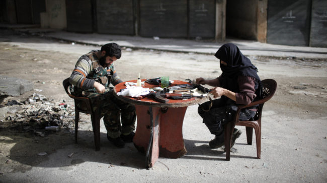 Members of Jabhat al-Nusra clean their weapons Members of Jabhat al-Nusra clean their weapons, in Aleppo in December. The Islamist rebel group has become an increasingly powerful force in Syria's civil war. Ahmed Jadallah/Reuters /Landov
