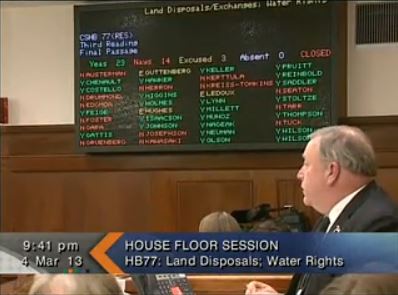 house-vote Late last night, the house voted to approve a measure altering the way water rights are processed. (Image courtesy of Gavel Alaska)