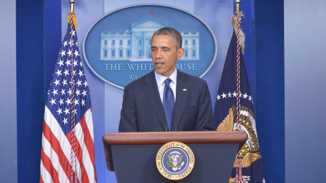 President Obama speaks on the Boston Marathon explosions on Monday at the White House in Washington, D.C. Mandel Ngan/AFP/Getty Images President Obama speaks on the Boston Marathon explosions on Monday at the White House in Washington, D.C. Mandel Ngan/AFP/Getty Images