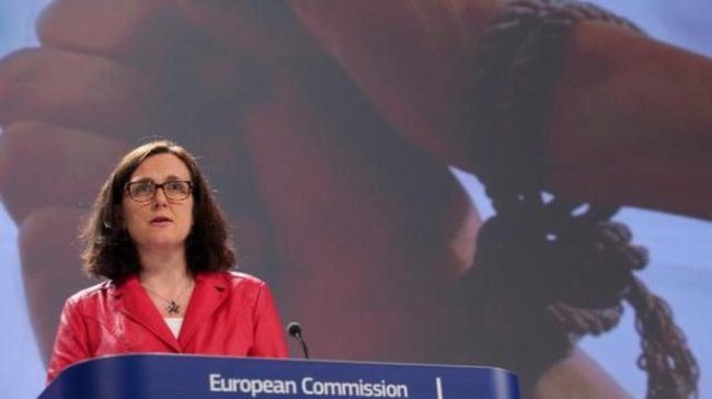 EU Home Affairs Commissioner Cecilia Malmström said Monday that "trafficking in human beings is all around us, closer than we think." European Union EU Home Affairs Commissioner Cecilia Malmström said Monday that "trafficking in human beings is all around us, closer than we think." European Union