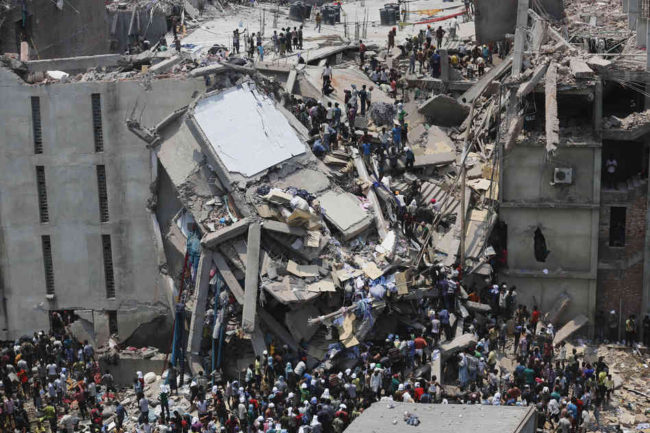 More than 70 people are dead and some 600 injured in the collapse of an eight-story housing garment factories and a shopping center. Andrew Biraj /Reuters /Landov More than 70 people are dead and some 600 injured in the collapse of an eight-story housing garment factories and a shopping center. Andrew Biraj /Reuters /Landov