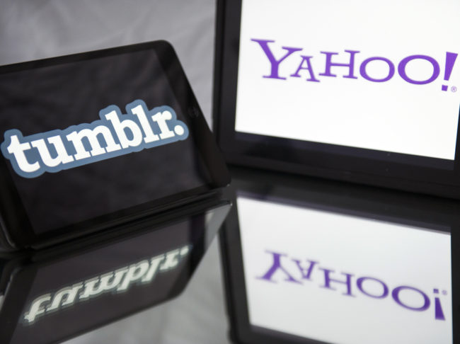 They're coming together: Yahoo will pay $1.1 billion to acquire Tumblr. Fred Dufour/AFP/Getty Images They're coming together: Yahoo will pay $1.1 billion to acquire Tumblr. Fred Dufour/AFP/Getty Images