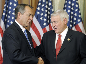 Texas Republican Rep. John Carter (right), a member of the bipartisan group, with House Speaker John Boehner in January. Cliff Owen/AP Texas Republican Rep. John Carter (right), a member of the bipartisan group, with House Speaker John Boehner in January. Cliff Owen/AP
