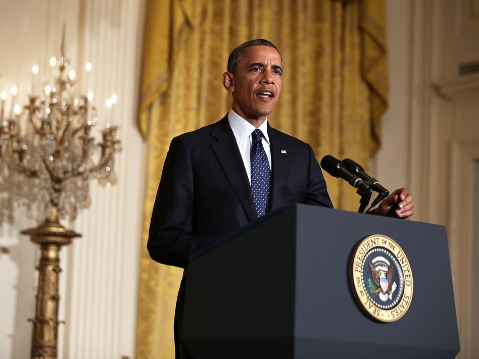President Obama makes a statement Wednesday about acting IRS Commissioner Steve Miller's resignation. Alex Wong/Getty Images President Obama makes a statement Wednesday about acting IRS Commissioner Steve Miller's resignation. Alex Wong/Getty Images