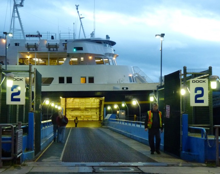 9-23-12 Malaspina ferry ramp and ship at Auke Bay