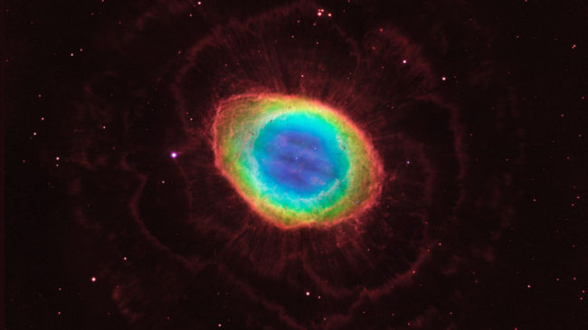 The famous Ring Nebula is shown here in striking detail, in a composite image made from images from NASA's Hubble Space Telescope and infrared data from telescopes on Earth. NASA, ESA, C.R. Robert O'Dell, G.J. Ferland, W.J. Henney and M. Peimbert The famous Ring Nebula is shown here in striking detail, in a composite image made from images from NASA's Hubble Space Telescope and infrared data from telescopes on Earth. NASA, ESA, C.R. Robert O'Dell, G.J. Ferland, W.J. Henney and M. Peimbert