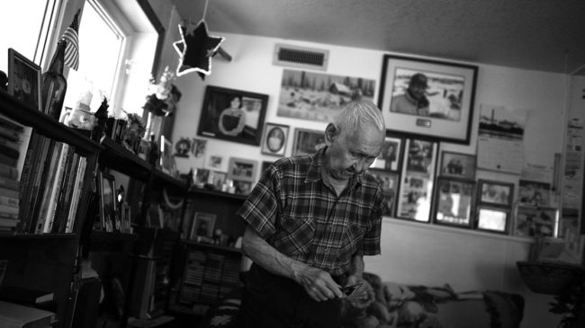Howard Lincoln, 82, lives in the village of White Mountain in Alaska. Lincoln served with the U.S. Army in Korea, where he was seriously wounded in combat and received a Purple Heart. He recently suffered two minor strokes and now "visits" a doctor over a video link, part of a growing trend in the VA. David Gilkey/NPR Howard Lincoln, 82, lives in the village of White Mountain in Alaska. Lincoln served with the U.S. Army in Korea, where he was seriously wounded in combat and received a Purple Heart. He recently suffered two minor strokes and now "visits" a doctor over a video link, part of a growing trend in the VA. David Gilkey/NPR