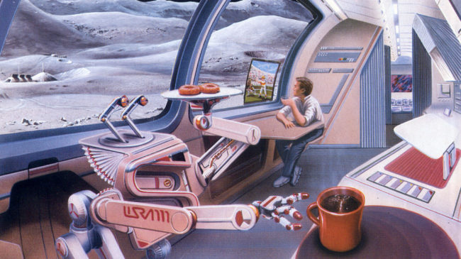 No free doughnuts, even in space: PayPal is announcing a project with SETI, aiming to solve issues around taking regular people — and commerce — into space. Here, an artist's rendering of a space hotel, from the Space Tourism Society. John Spencer/Space Tourism Society No free doughnuts, even in space: PayPal is announcing a project with SETI, aiming to solve issues around taking regular people — and commerce — into space. Here, an artist's rendering of a space hotel, from the Space Tourism Society. John Spencer/Space Tourism Society
