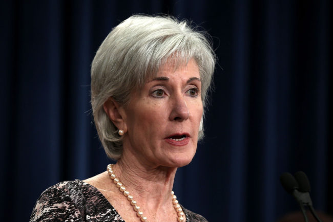 U.S. Secretary of Health and Human Services Kathleen Sebelius speaks during a news conference at the Department of the Treasury on May 31 in Washington, DC. Alex Wong/Getty Images U.S. Secretary of Health and Human Services Kathleen Sebelius speaks during a news conference at the Department of the Treasury on May 31 in Washington, DC. Alex Wong/Getty Images