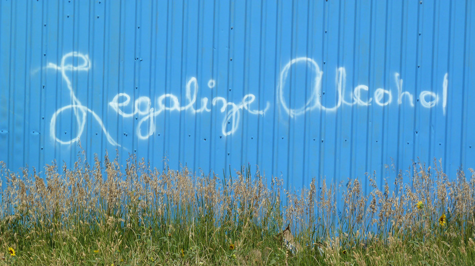 A sign on a building in Whiteclay, Neb., urging Pine Ridge Indian Reservation residents to approve the legalization of alcohol sales. Carson Walker/Associated Press A sign on a building in Whiteclay, Neb., urging Pine Ridge Indian Reservation residents to approve the legalization of alcohol sales. Carson Walker/Associated Press