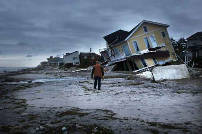 Damage is viewed in the Rockaway neighborhood where the historic boardwalk was washed away during Hurricane Sandy on October 31, 2012. Spencer Platt/Getty Images Damage is viewed in the Rockaway neighborhood where the historic boardwalk was washed away during Hurricane Sandy on October 31, 2012. Spencer Platt/Getty Images