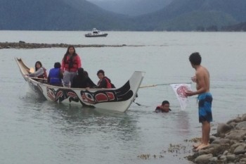 Canoes and swimming - courtesy Diane Raymond Stewart of Kingcolith, B.C.