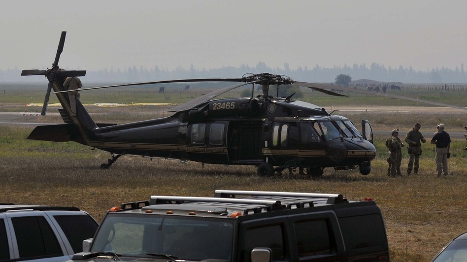 Authorities wait near a blackhawk helicopter at the Cascade Airport in Cascade, Idaho, on Saturday as they comb Idaho's Frank Church River of No Return Wilderness. Robby Milo/Associated Press Authorities wait near a blackhawk helicopter at the Cascade Airport in Cascade, Idaho, on Saturday as they comb Idaho's Frank Church River of No Return Wilderness. Robby Milo/Associated Press