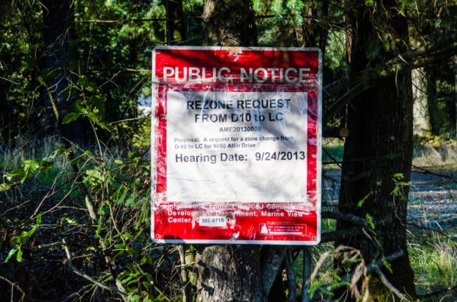Atlin-drive-zoning-notice This is the third time the Planning Commission has reviewed a zoning request for this property.