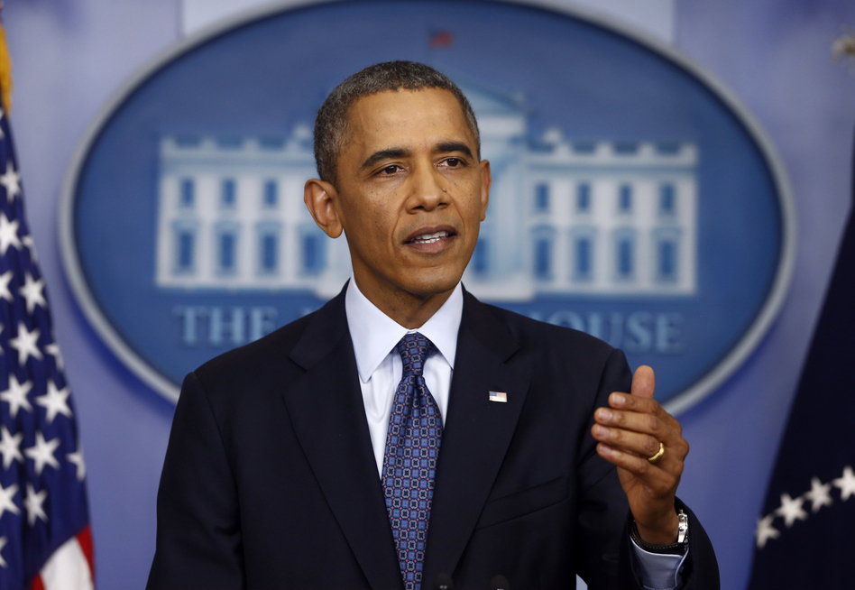 President Obama speaks about the government shutdown and debt limit on Tuesday at the White House in Washington. Charles Dharapak/AP President Obama speaks about the government shutdown and debt limit on Tuesday at the White House in Washington. Charles Dharapak/AP