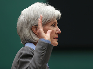 Health and Human Services Secretary Kathleen Sebelius as she was sworn in prior to the House Energy and Commerce Committee hearing Wednesday. Alex Wong/Getty Images Health and Human Services Secretary Kathleen Sebelius as she was sworn in prior to the House Energy and Commerce Committee hearing Wednesday. Alex Wong/Getty Images