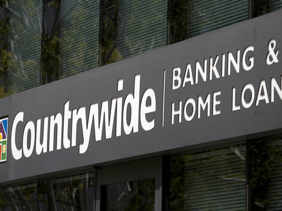 The Countrywide Banking and Home Loans office in Glendale, Calif., in an April 2007 photo. Damian Dovarganes/AP The Countrywide Banking and Home Loans office in Glendale, Calif., in an April 2007 photo. Damian Dovarganes/AP