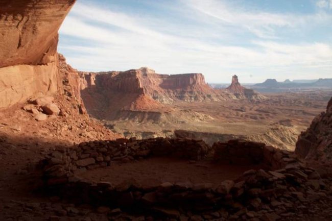 False Kiva in the Island in the Sky section of Canyonlands National Park is off-limits to hikers during the government shutdown but officials in San Juan County, Utah, say they plan to reopen the park themselves and allow visitors to enter. Wanda Gayle/NPR False Kiva in the Island in the Sky section of Canyonlands National Park is off-limits to hikers during the government shutdown but officials in San Juan County, Utah, say they plan to reopen the park themselves and allow visitors to enter. Wanda Gayle/NPR