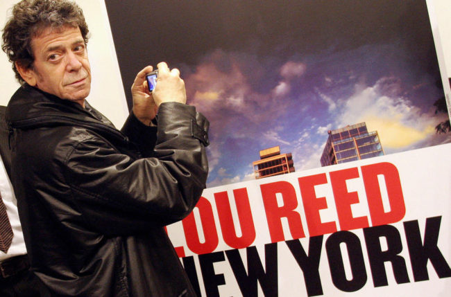 Musician Lou Reed, for decades a rock icon, died Sunday at age 71. In 2006, he took a picture of an ad for his own photo exhibit in Naples. AFP/AFP/Getty Images Musician Lou Reed, for decades a rock icon, died Sunday at age 71. In 2006, he took a picture of an ad for his own photo exhibit in Naples. AFP/AFP/Getty Images