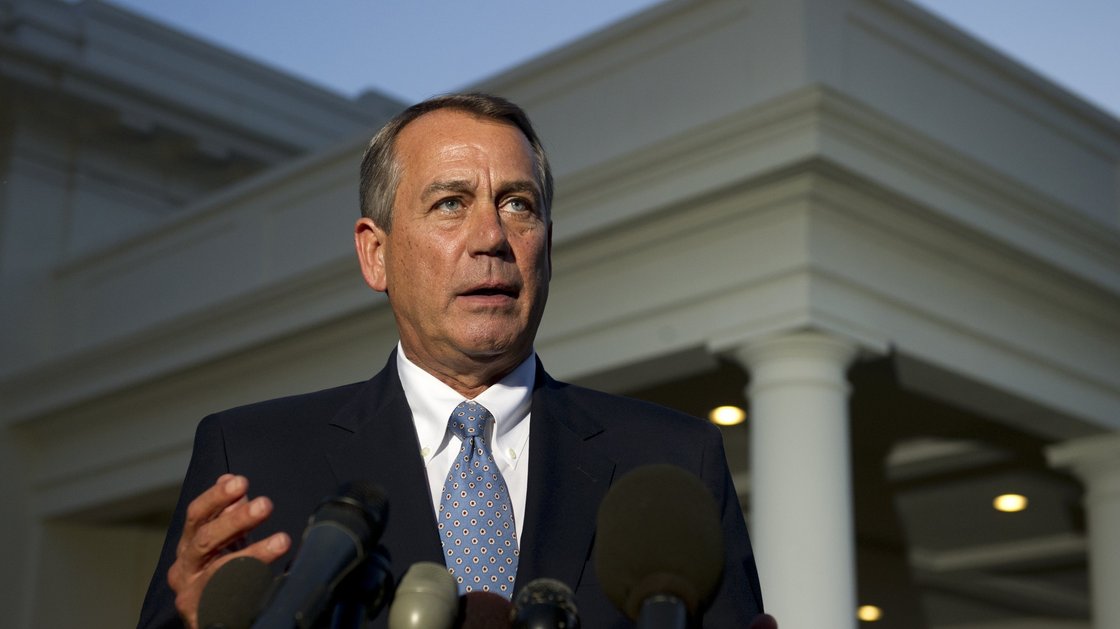 House Speaker John Boehner speaks to the media after a meeting with President Obama at the White House on Wednesday. Saul Loeb/AFP/Getty Images House Speaker John Boehner speaks to the media after a meeting with President Obama at the White House on Wednesday. Saul Loeb/AFP/Getty Images