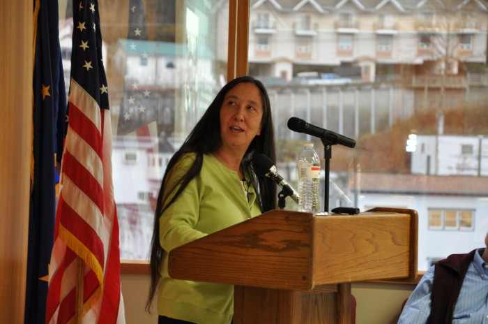 11-12-13 Jana Harcharek at SHI forum on spirituality - Christina Eriksen/Sealaska Heritage Institute photo