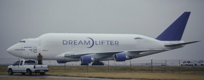 Grounded: The Boeing 747 Dreamlifter that mistakenly landed Wednesday at Jabara airport in Wichita, Kan. Jaime Green /MCT/Landov Grounded: The Boeing 747 Dreamlifter that mistakenly landed Wednesday at Jabara airport in Wichita, Kan. Jaime Green /MCT/Landov