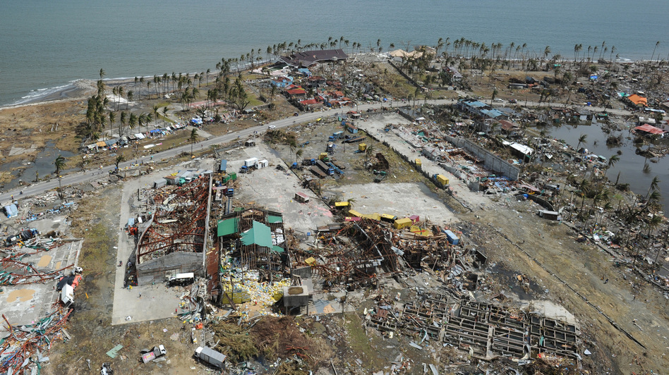 From the air, some of the devastation in the Philippines city of Tacloban. Ted Aljibe /AFP/Getty Images From the air, some of the devastation in the Philippines city of Tacloban. Ted Aljibe /AFP/Getty Images