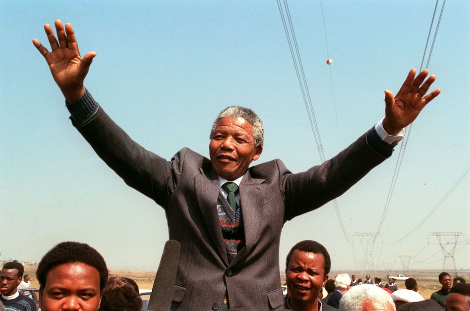 South African National Congress President Nelson Mandela addresses in 1990. Trevor Samson /AFP/Getty Images South African National Congress President Nelson Mandela addresses in 1990. Trevor Samson /AFP/Getty Images