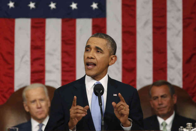President Obama delivers his State of the Union address to a joint session of Congress on Tuesday. Obama discussed a range of topics including education, income inequality, climate change and immigration reform. Larry Downing/Pool/Getty Images