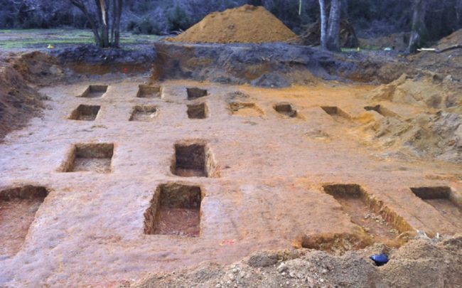 Empty burial sites at the site of the Dozier School for Boys, where researchers say they have found the remains of 55 children. For years, the reform school was notorious for the brutal treatment of its inmates. USF Anthropology