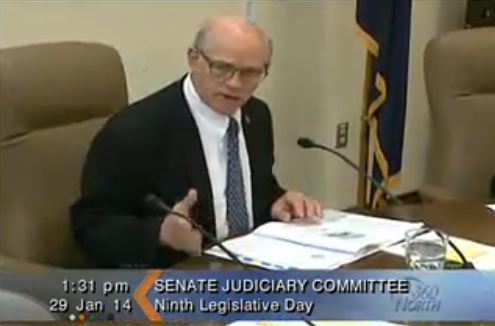 Senate Judiciary Committee meeting on Jan. 29, 2014. (Image courtesy Gavel Alaska)
