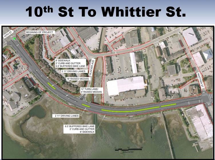 DOT map shows a section of the work to be done in 2015 from Main St. to 10th St. CBJ will also install a new water main.