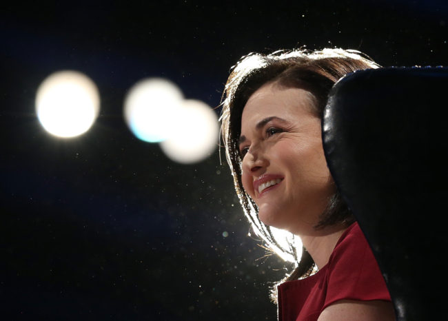 Facebook COO Sheryl Sandberg at the 2013 Dreamforce conference in San Francisco. Justin Sullivan/Getty Images