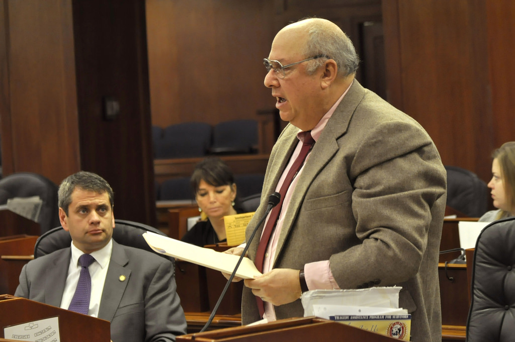 Rep. Max Gruenberg speaks on the floor of the Alaska House of Representatives, March, 3, 2014. (Photo by Skip Gray/Gavel Alaska)