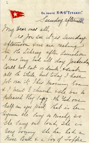 A letter written aboard the Titanic on the day that it sank sold at auction for around $170,000 in England Sunday. (Henry Aldridge & Son)