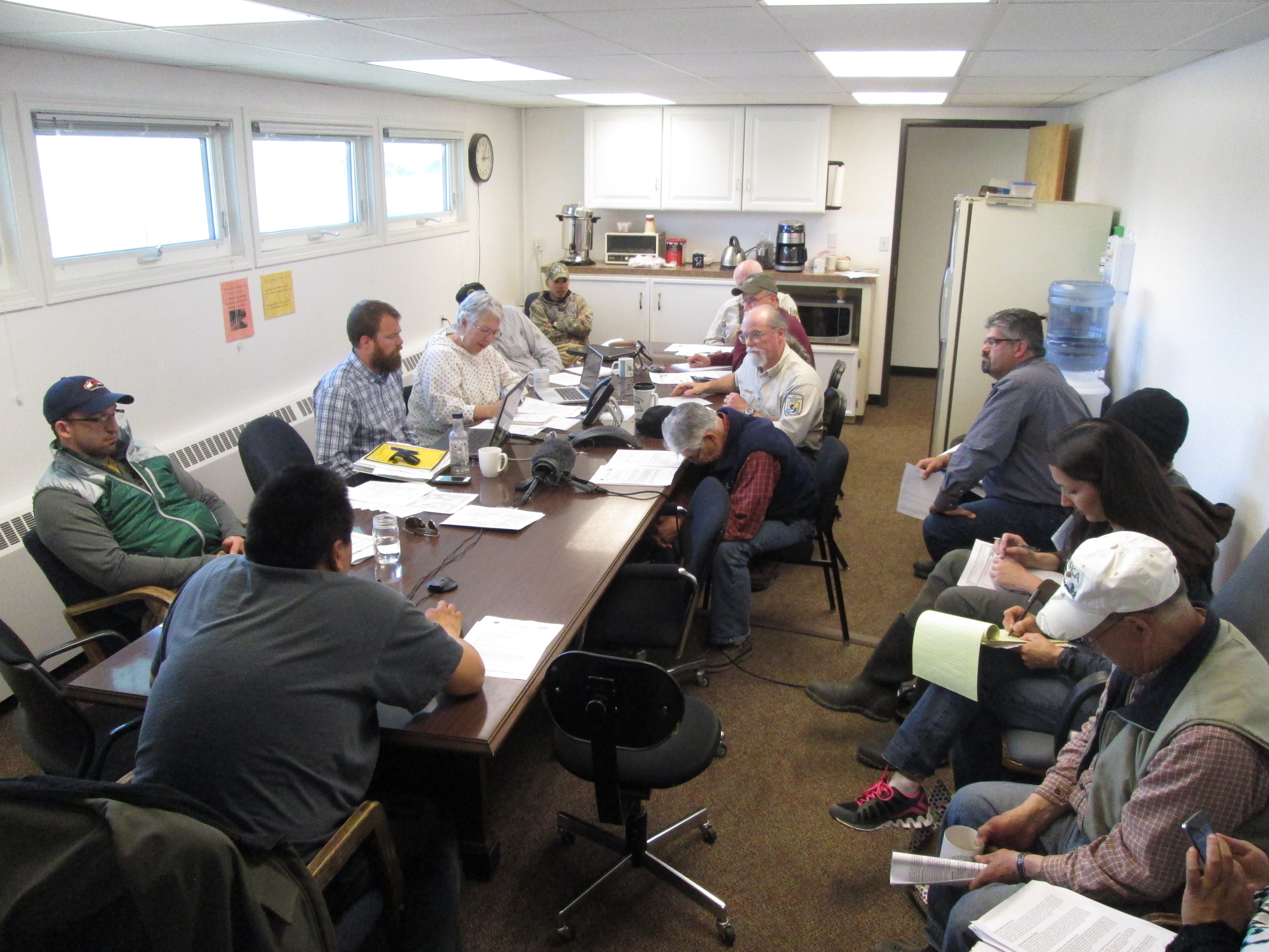 Kuskowkwim Working Group Members, managers, and the public meet to discuss salmon conservation. (Photo by Ben Matheson/KYUK)