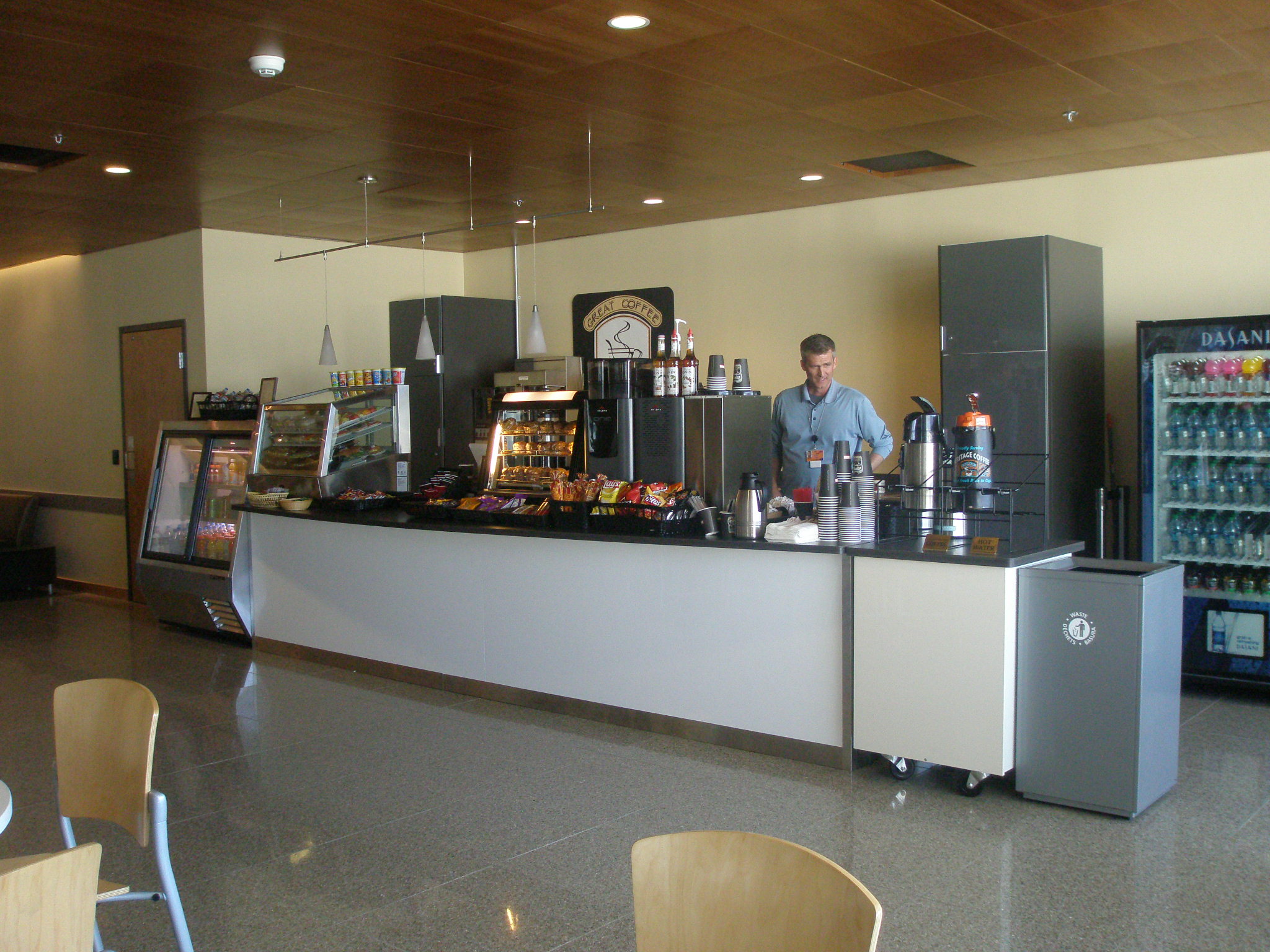 Prior to the new concession stand in the Juneau airport, the only options for travelers' to purchase food or beverage in the departure lounge was from vending machines (Photo courtesy of Juneau International Airport)