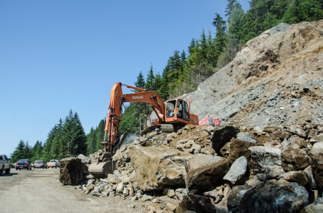 Last summer the road was extended to mile 42 and construction continued to improve existing stretches. (Photo by Heather Bryant/KTOO)
