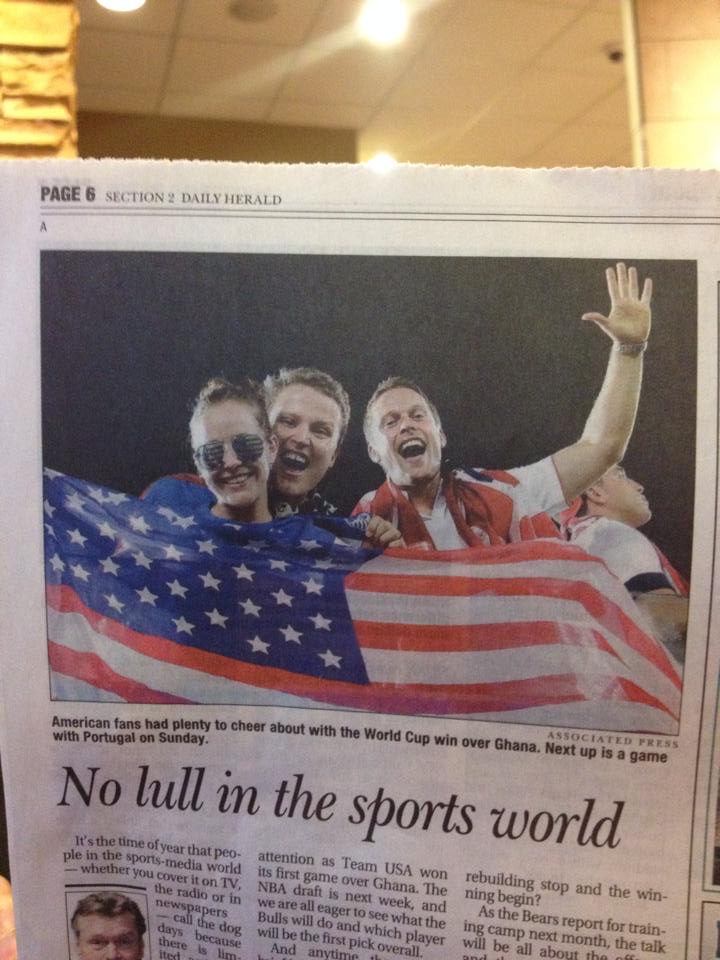 Jeremy Gleason appears in a World Cup news photo