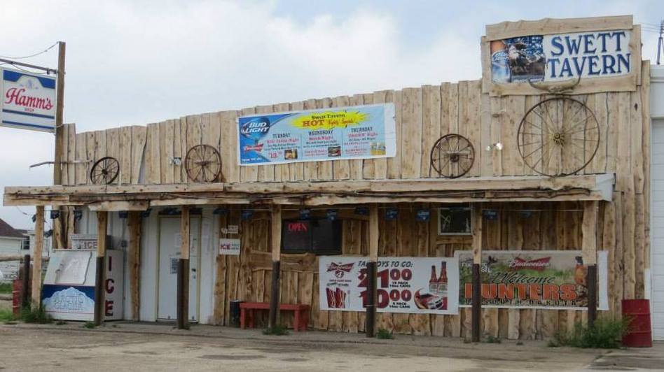 Swett Tavern has many updates, including a new horseshoe-shaped bar, an extra party room and a stage area, according to the real estate listing. Courtesy of Stacie Montgomery