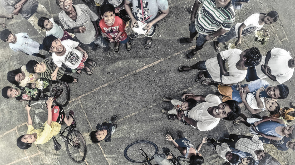 The drone operator who took this photo normally takes images from far above this height. But a trip to a park in Manila drew a crowd. jericsaniel/Dronestagram